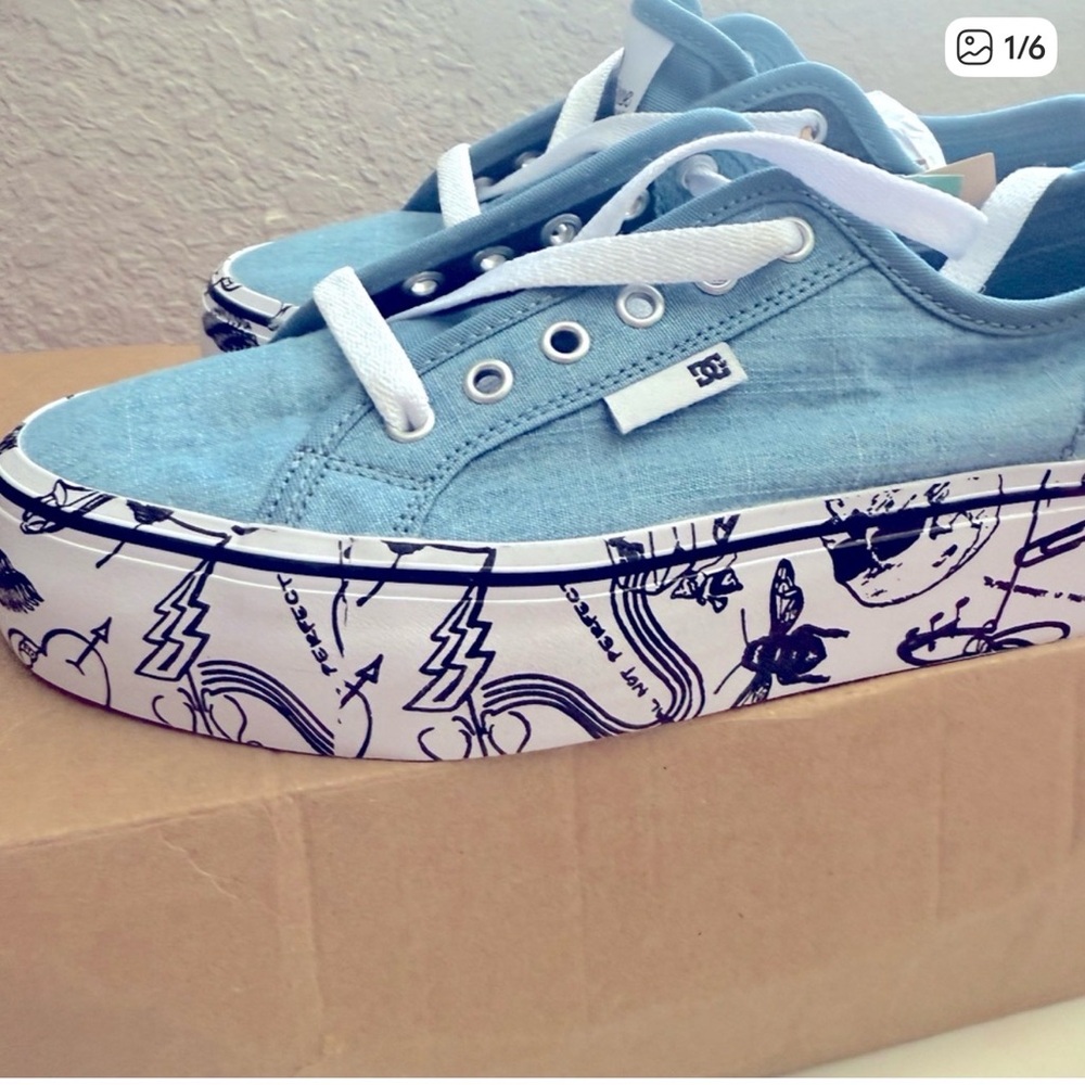 DC Light Blue Graphic Sneakers